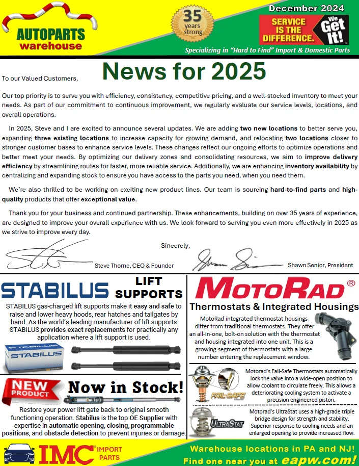 December 2024 Sales Flyer Front